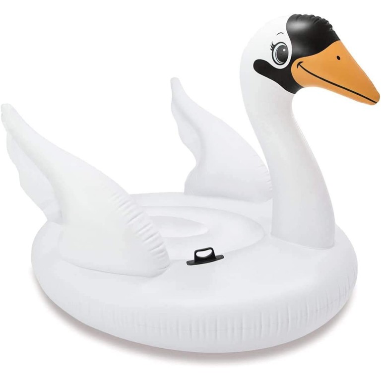 Intex cigno gigante galleggiante, isola galleggiante, materasso ad aria a forma di animale, 194 cm