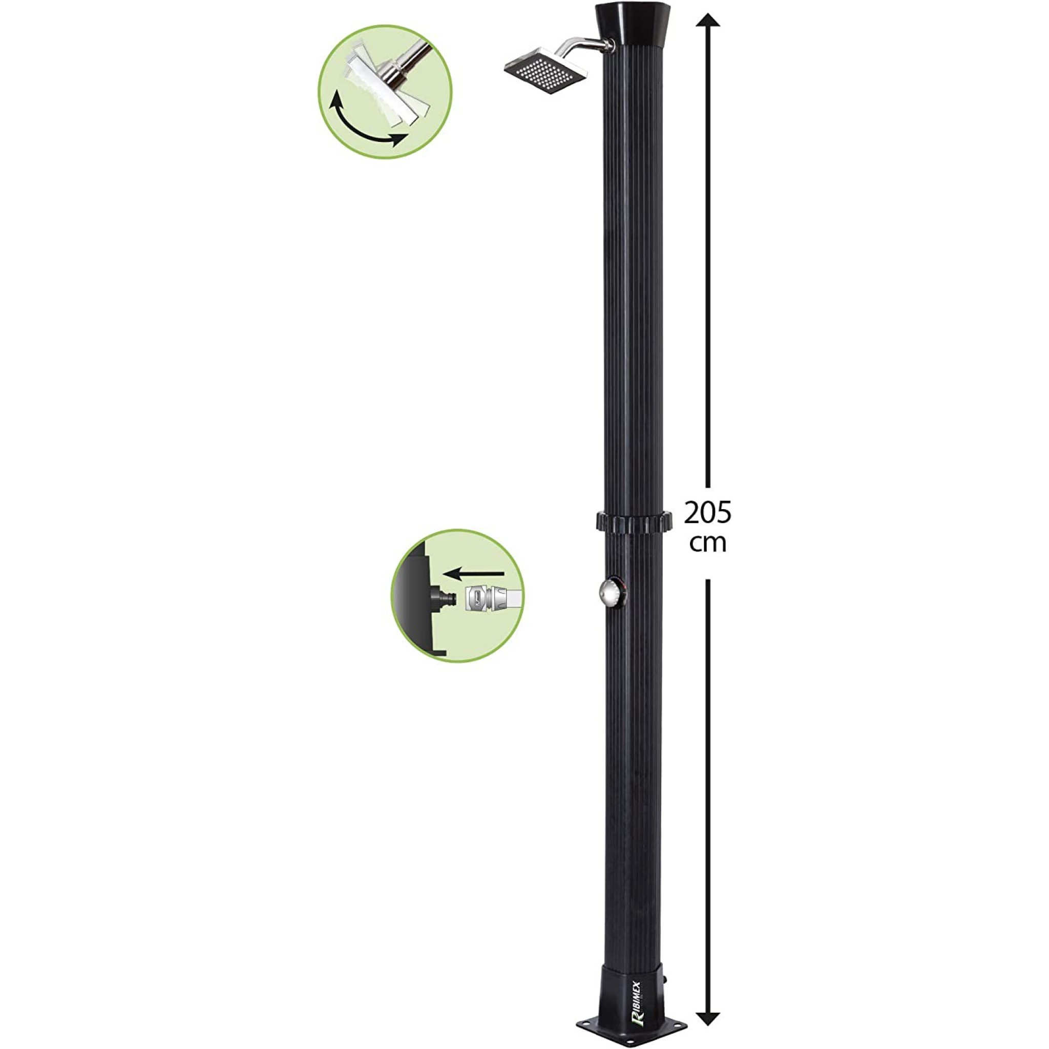 Ribimex PRA/UB.1405 Doccia Solare per Esterni, 20 l, Nero
