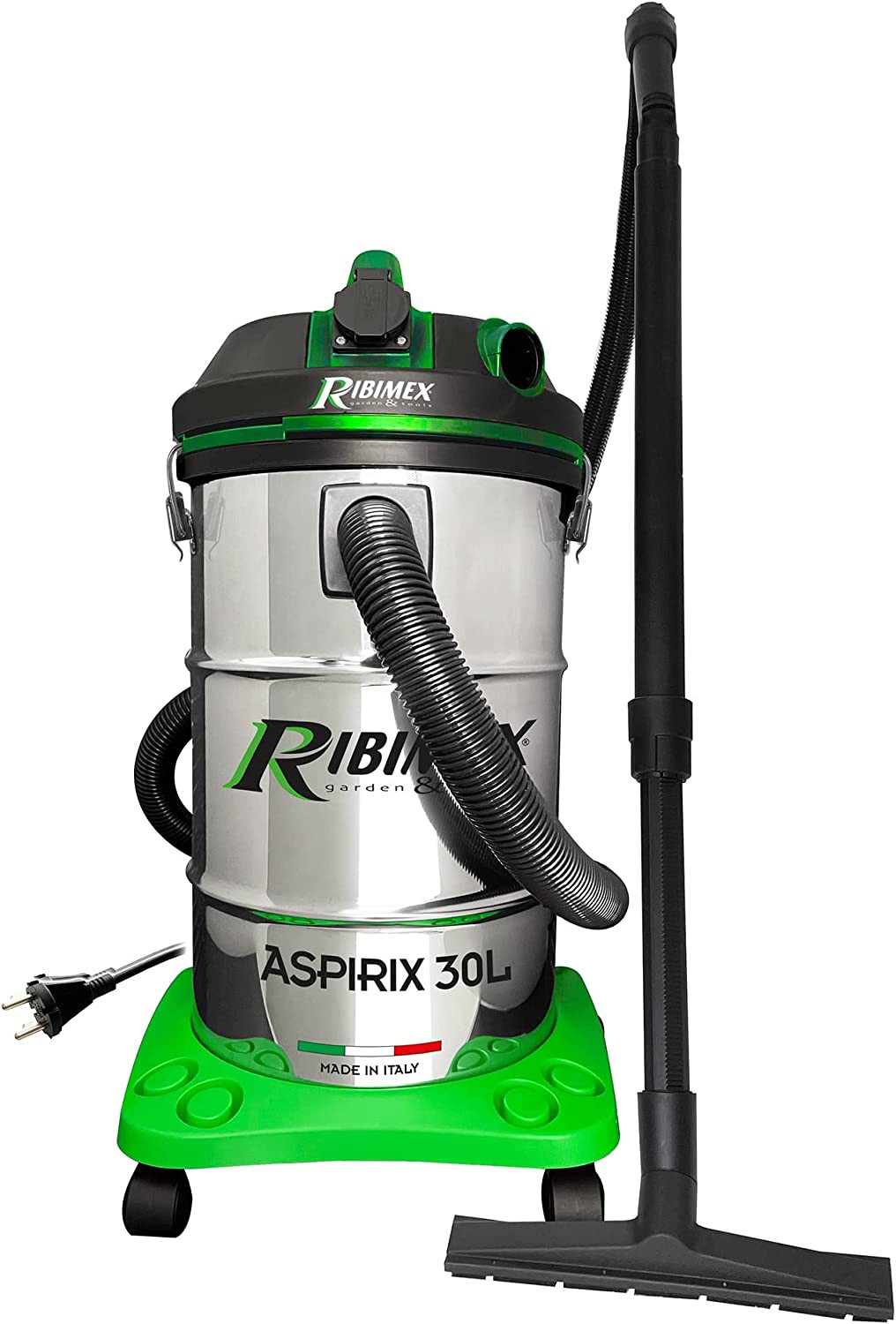 RIBIMEX - PRASP30IT/PE - Bidone aspira solidi e liquidi con presa automatica 30 L - 1200 W RIBIMEX - PRASP30IT/PE - Bidone aspira solidi e liquidi con presa automatica 30 L - 1200 W