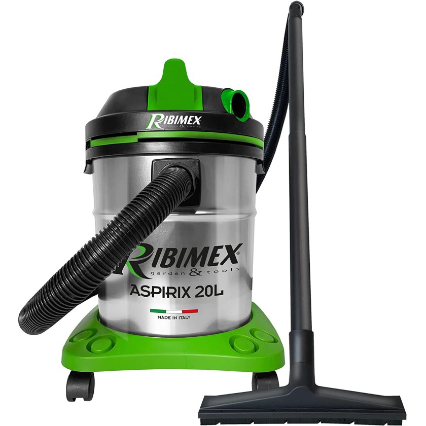 RIBIMEX - PRASP20IT - Bidone aspira solidi e liquidi 20 L, con filtro lavabile - 1200 W