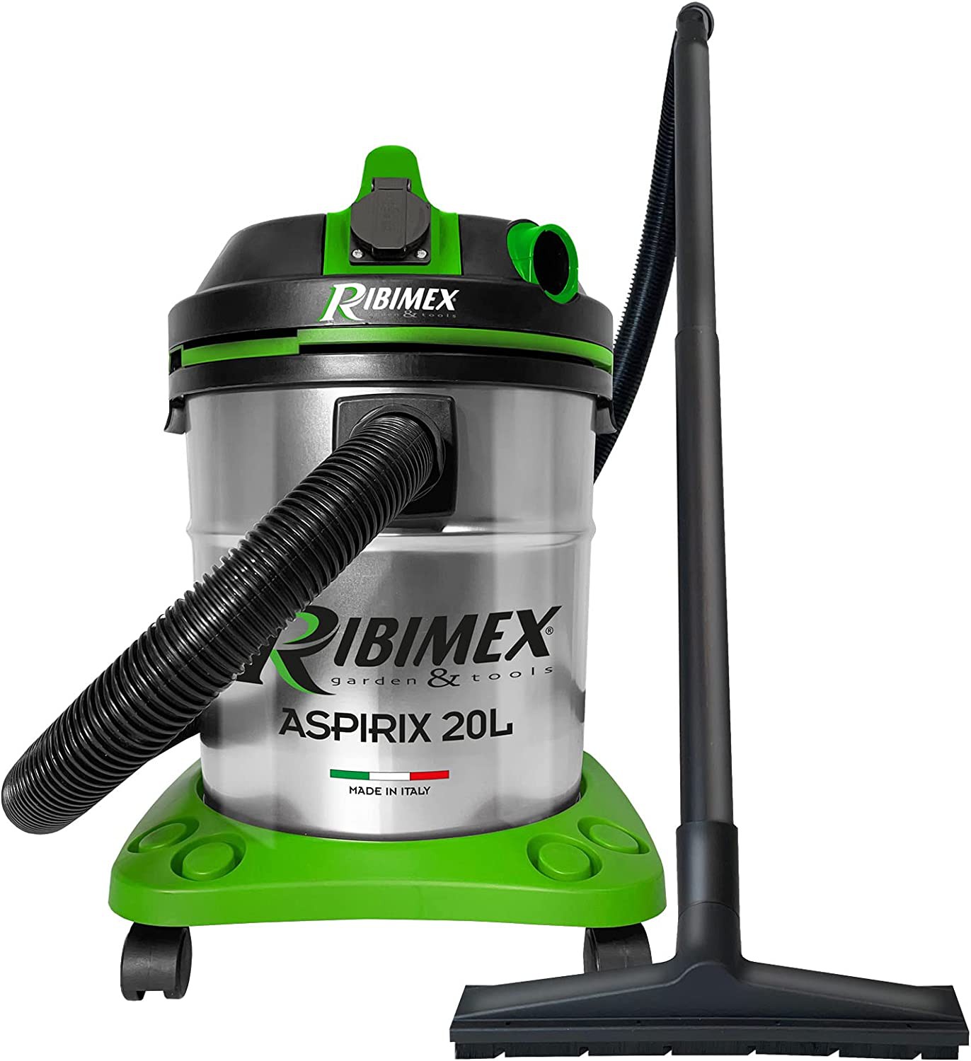 RIBIMEX - PRASP20IT/PEX - Bidone aspira solidi e liquidi con presa 20 L - 1200 W RIBIMEX - PRASP20IT/PEX - Bidone aspira solidi e liquidi con presa 20 L - 1200 W