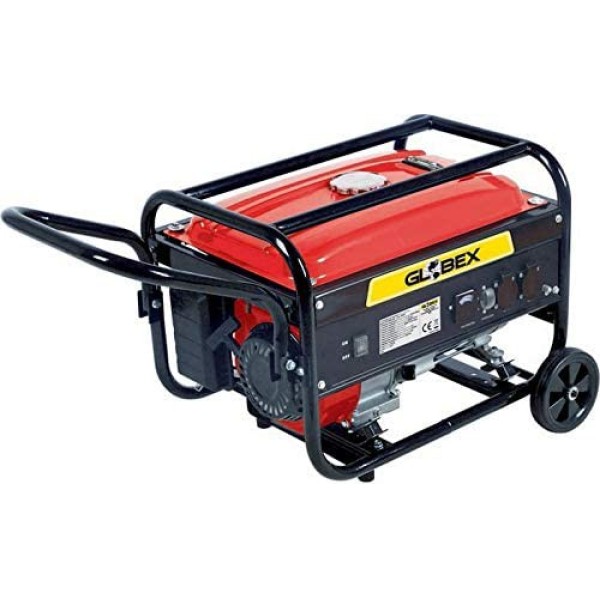 Globex Generatore di Corrente GX 3000 GE 2800 W a Benzina Motore 4 Tempi 4.1 kW/ 5.6Hp