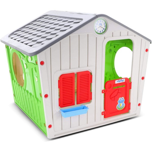 CASETTA GIOCO BAMBINI ESTERNO PLASTICA BIMBI 140X108X115 CM GIARDINO PARCO ASILO
