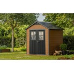 Keter Casetta da Giardino Newton 757, Effetto Legno, Marrone, 4,5 m², 228x223,5x252H cm