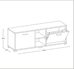 ARMADIO SCARPIERA INGRESSO 2 ANTE BIANCA NOBILITATO MELAMINICO - L120xP40xH42 CM