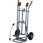 RIBIMEX PRCD2P Carrello professionale 2 posizioni, fisso e ribaltabile, 4 ruote, Portata 250 kg