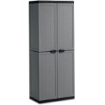 Keter Armadio Jolly Tuttopiani, 3 Ripiani Regolabili, Grigio/Nero, 68x39x166H cm