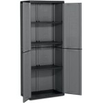 Keter Armadio Jolly Tuttopiani, 3 Ripiani Regolabili, Grigio/Nero, 68x39x166H cm