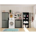 Keter Armadio Jolly Tuttopiani, 3 Ripiani Regolabili, Grigio/Nero, 68x39x166H cm