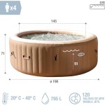 PISCINA IDROMASSAGGIO GONFIABILE BUBBLE MASSAGE VASCA SPA 196X71 CM - 4 POSTI - 120 GETTI