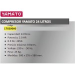 COMPRESSORE YAMATO CON RUOTE ELETTROCOMPROSSERO CARELLATO 24 LT - 2 HP 8 BAR