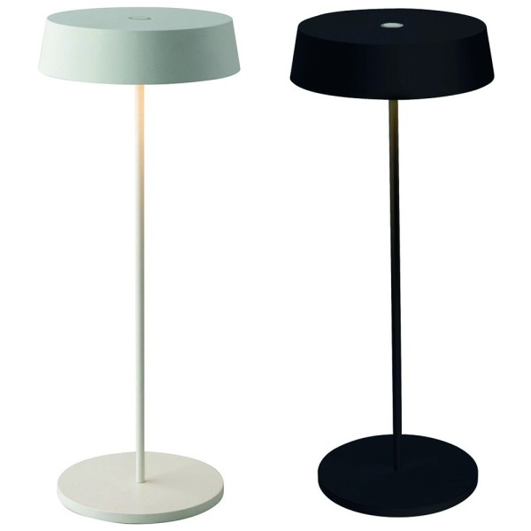 LAMPADA LED DA TAVOLO RICARICABILE NEROBIANCO LOSTECH PER BAR E RISTORANTI