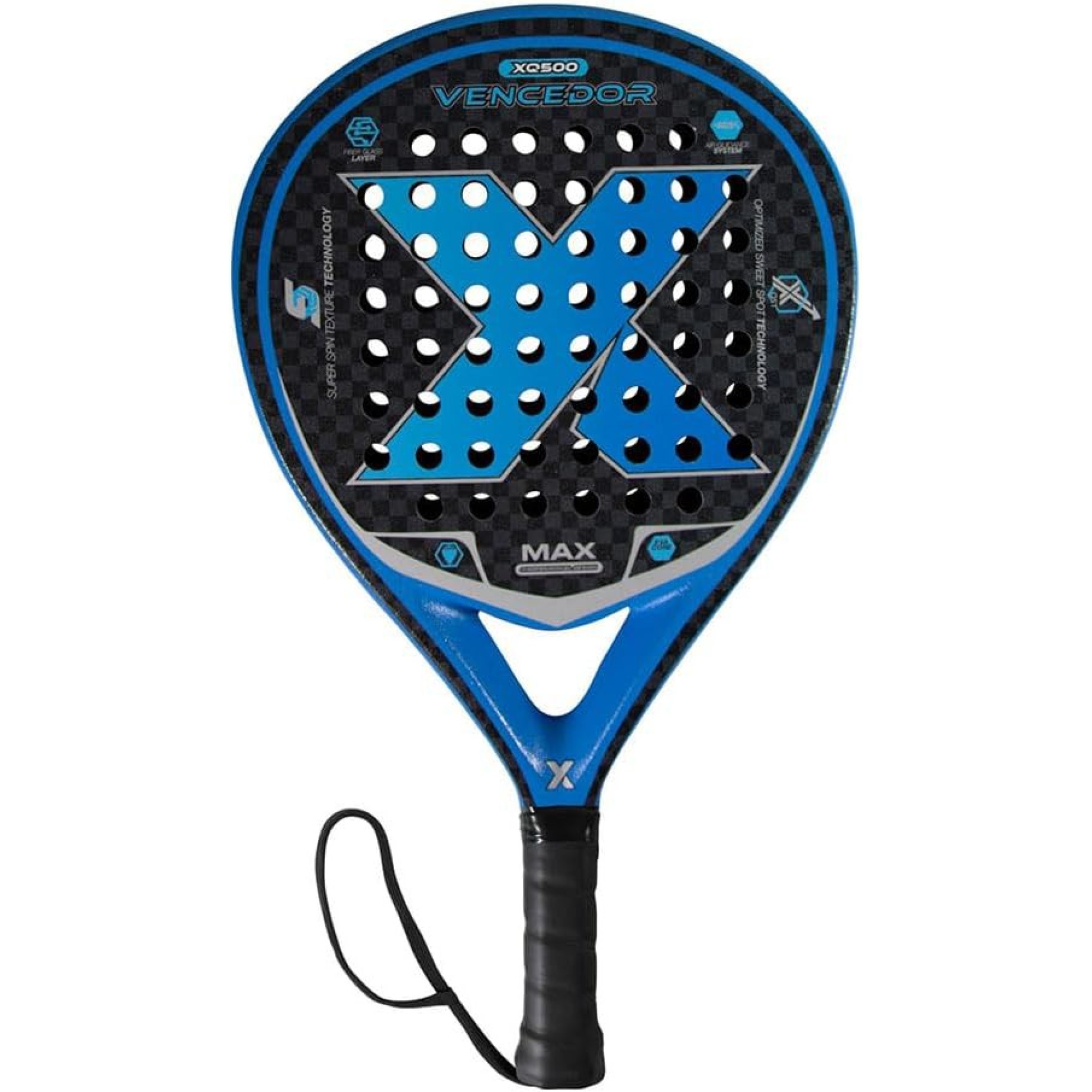 RACCHETTA DA PADEL 'XQ-MAX' colore blu Dimensioni: cm 37x26x3,5