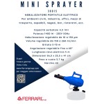 NEBULIZZATORE FERRARI MINI SPRAYER ELETTRICO PORTATILE 38015 CAPACITA' 4,5 LT