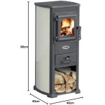 Stufa a legna 5,3 kW Karma Beige acciaio riscaldamento ambienti calore casa EKONOMIK LUX