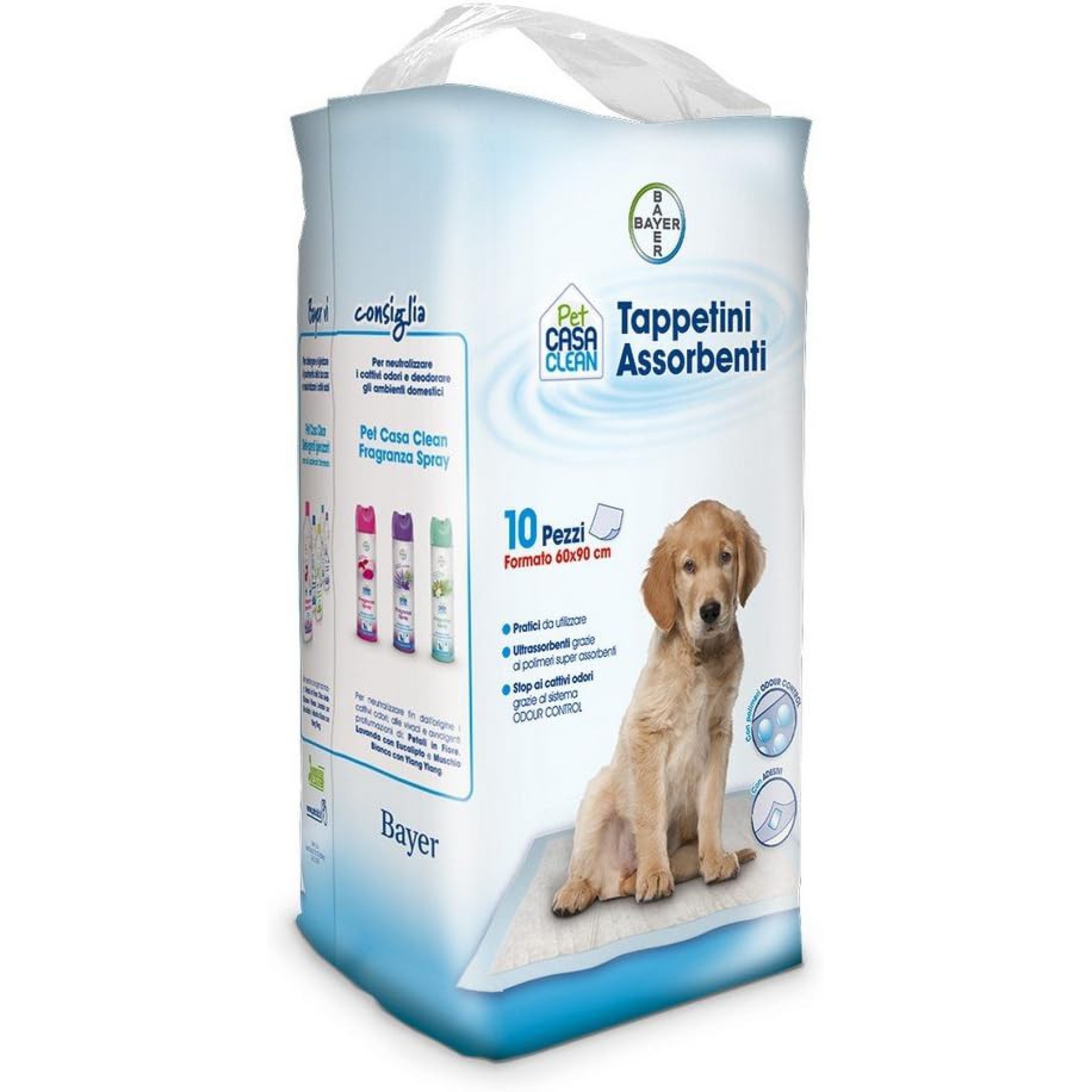 BAYER TAPPETINO ASSORBENTE PET CASA CLEAN 10 PZ. cm. 60x90