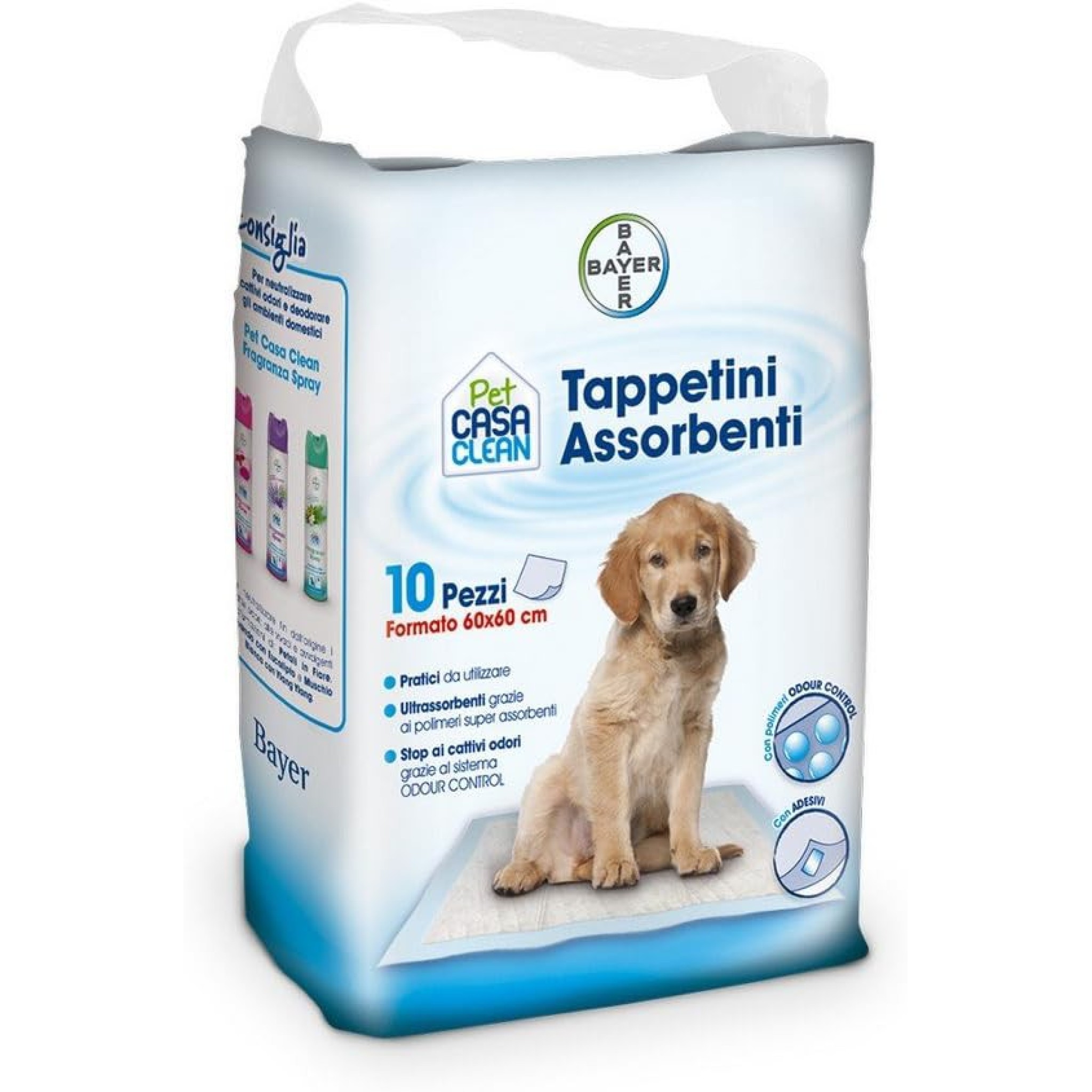 BAYER TAPPETINO ASSORBENTE PET CASA CLEAN 10 PZ. cm. 60x60