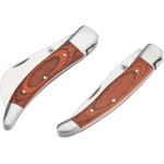 Set di 2 coltelli Pieghevoli con Custodia - Ideale per Il Giardinaggio - Maniglie in Legno Pakka