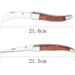 Set di 2 coltelli Pieghevoli con Custodia - Ideale per Il Giardinaggio - Maniglie in Legno Pakka