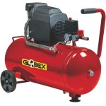 Globex COMPRESSORE LT. 50 GX 50/1525 CO 1.100 W - 1,5 Hp - 2 MANOMETRI, CON RUOTE E MANIGLIA IN GOMMA