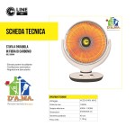 STUFA TERMOCONVETTORE STUFA A PARABOLA FIBRA DI CARBONIO DA TAVOLO 1000W
