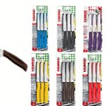 SET COLTELLI DA TAVOLA CUCINA 6 PEZZI KAIMANO DENTATO DINAMIK SEGHETTO 5 COLORI