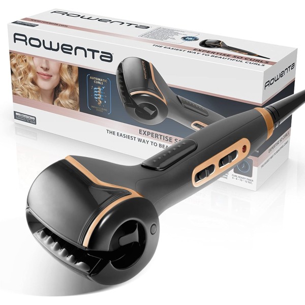 Rowenta CF3710 So Curls Arricciacapelli Automatico con Rivestimento in Ceramica e Tormalina, Nero/Oro