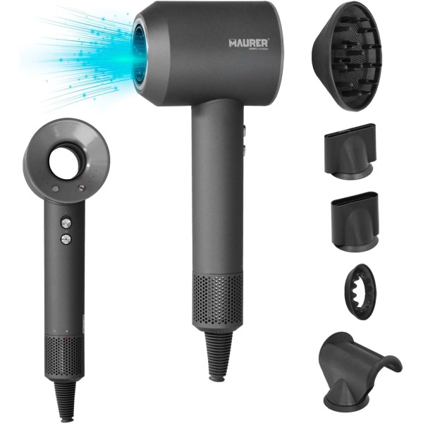 ASCIUGACAPELLI MAURER 1200W TECNOLOGIA IONICA 3 VELOCITA' DESIGN COMPATTO