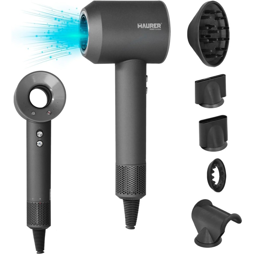 ASCIUGACAPELLI MAURER 1200W TECNOLOGIA IONICA 3 VELOCITA' DESIGN COMPATTO