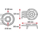 RIBIMEX - PRF390 - Fornello a gas 2 fuochi