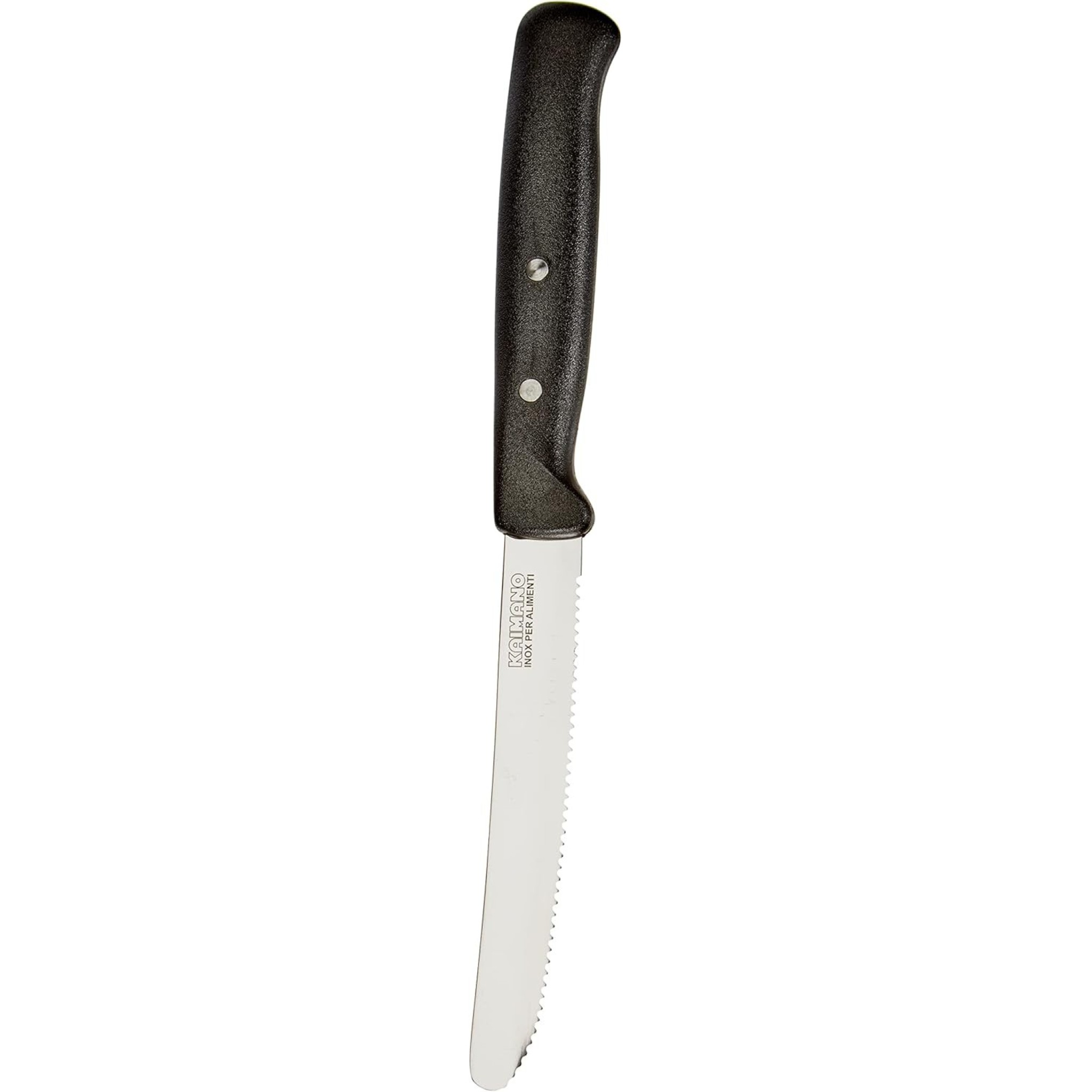 Kaimano ACC0552 Coltelli da Tavola, Acciaio Inossidabile, Nero, 6 unità