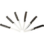 Kaimano ACC0552 Coltelli da Tavola, Acciaio Inossidabile, Nero, 6 unità