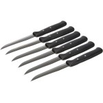 Kaimano ACC0553 Coltelli Bistecca, Acciaio Inossidabile, Nero, 6 unità