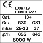 RIBIMEX - PRF391/34 - Fornello a gas 3 fuochi