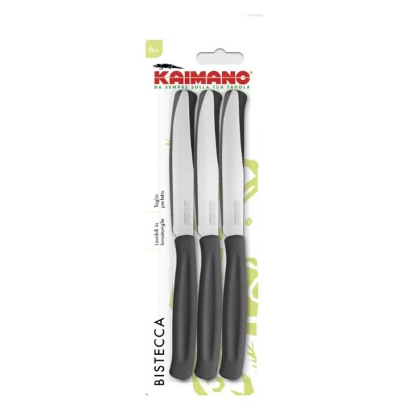 Kaimano KDN041806N Dinamik Coltelli Bistecca manico Nero, 1 confezione 6 unità