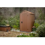 Casetta da Giardino Porta Attrezzi 125,8x117x205 cm in Evotech+ Keter Darwin 4x4 Marrone