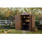Casetta da Giardino Porta Attrezzi 190x122x221 cm in Evotech+ Keter Darwin 6x4 Marrone
