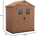 Casetta da Giardino Porta Attrezzi 190x122x221 cm in Evotech+ Keter Darwin 6x4 Marrone