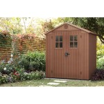 Casetta da Giardino Porta Attrezzi 190x244x221 cm in Evotech+ Keter Darwin 6x8 Marrone