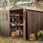 Casetta da Giardino Porta Attrezzi 190x244x221 cm in Evotech+ Keter Darwin 6x8 Marrone
