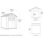 Casetta da Giardino Porta Attrezzi 190x183x221 cm in Evotech+ Keter Darwin 6x6 Marrone