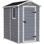 Casetta da Giardino Porta Attrezzi 130x192x198 cm in Resina Effetto Legno Keter Manor 4x6 Grigia