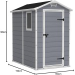 Casetta da Giardino Porta Attrezzi 130x192x198 cm in Resina Effetto Legno Keter Manor 4x6 Grigia