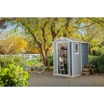 Casetta da Giardino Porta Attrezzi 130x192x198 cm in Resina Effetto Legno Keter Manor 4x6 Grigia