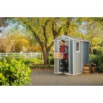 Casetta da Giardino Porta Attrezzi 130x192x198 cm in Resina Effetto Legno Keter Manor 4x6 Grigia