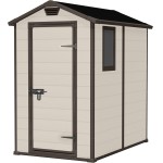 Casetta da Giardino Porta Attrezzi 130x192x198 cm in Resina Effetto Legno Keter Manor 4x6 Beige