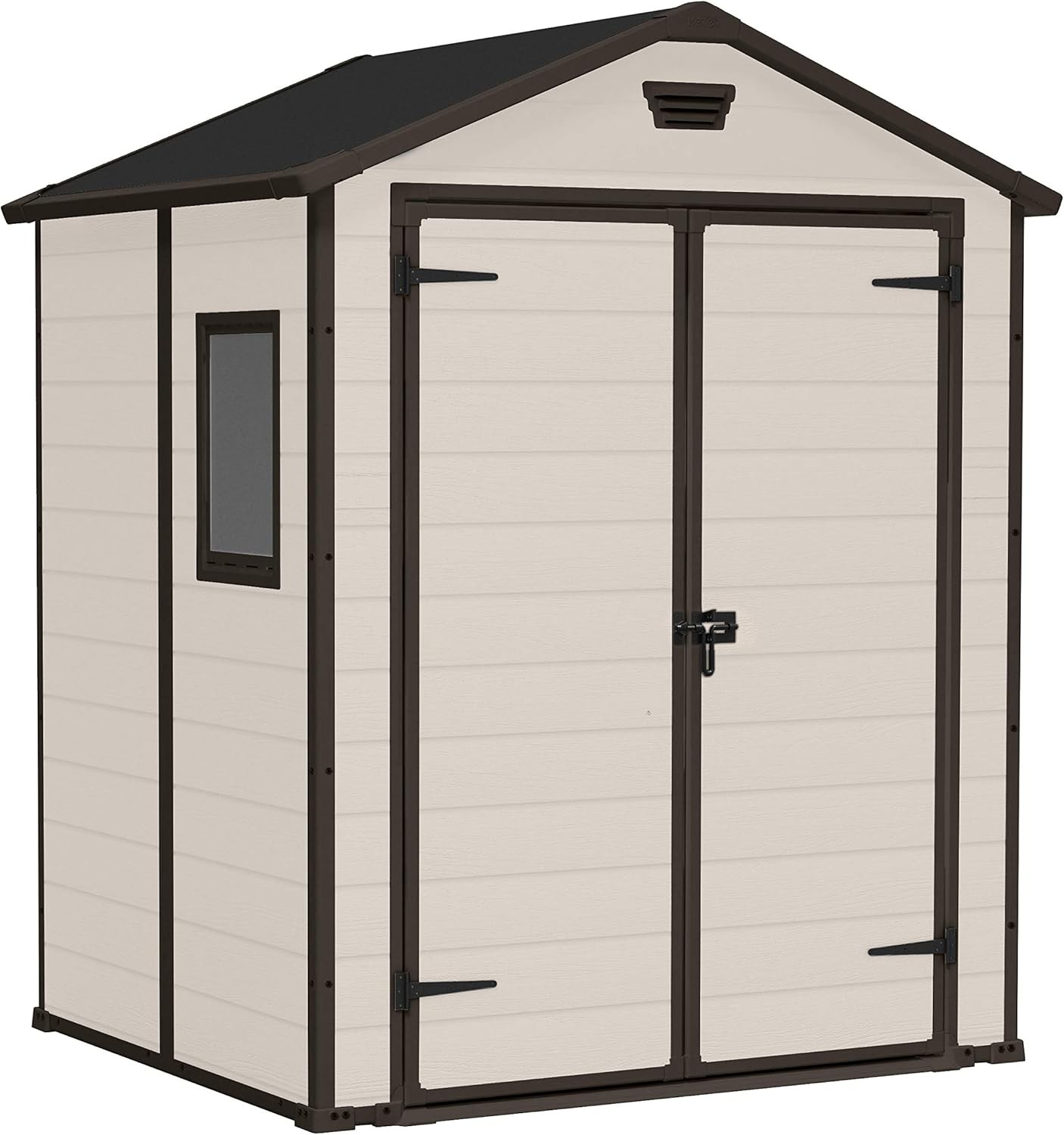 Casetta da Giardino Porta Attrezzi 185x152x226 cm in Resina Effetto Legno Keter Manor 6x5 Beige Casetta da Giardino Porta Attrezzi 185x152x226 cm in Resina Effetto Legno Keter Manor 6x5 Beige