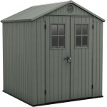 Casetta da Giardino Porta Attrezzi 190x183x221 cm in Evotech+ Keter Darwin 6x6 Verde