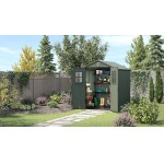 Casetta da Giardino Porta Attrezzi 190x183x221 cm in Evotech+ Keter Darwin 6x6 Verde