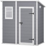 Casetta da Giardino Porta Attrezzi 183,5x111x200,5 cm in Resina Effetto Legno Keter Manor Pent 6x4 Grigia